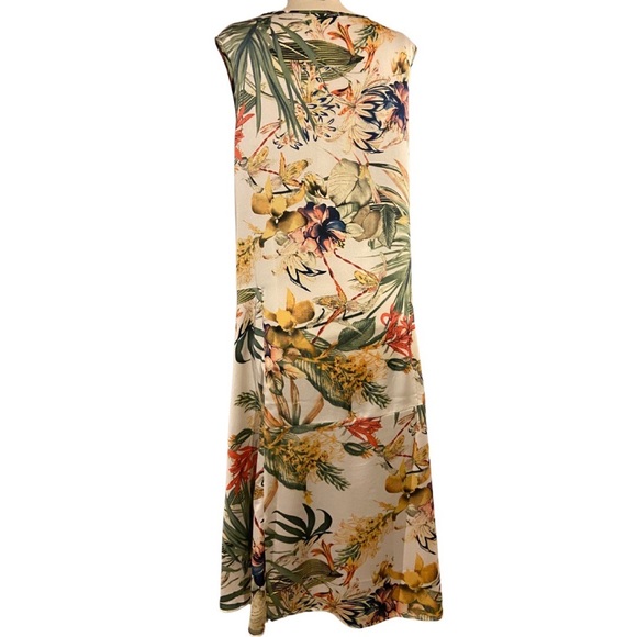 VIOLET RUBY sleeveless TROPICAL FLORAL maxi dress, contrasting, M-L - Picture 8 of 9